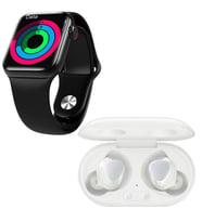 Galaxy Buds+ Beyaz Bluetooth Kulaklık HW12 Full Ekran Smartwatch Siyah Akıllı Saat Samsung 