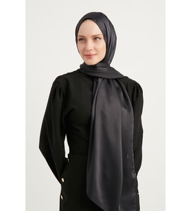 Şaless Tesettür Kadın Janjanlı Krinkıl Abiye Şal-siyah- 70x190cm (Füme)