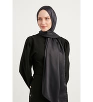 Şaless Tesettür Kadın Janjanlı Krinkıl Abiye Şal-siyah- 70x190cm (Füme)