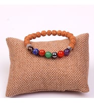 Çakra Taşlarından Bileklik ( 8 mm ) - Rudraksha Tohumlu -