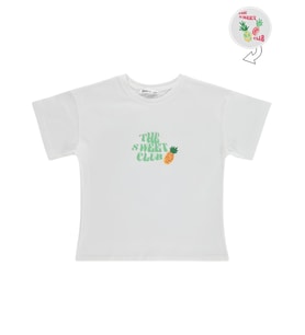 Civil Girls Ananas Baskılı 6-9 Yaş Tişört - Ekru