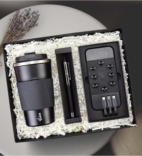 & Siyah Metal Roller Kalem & Powerbank Hediye Seti