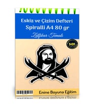 Zülfikar Temalı Eskiz ve Çizim Defteri Kraft Spiralli 100 Sayfa A4 80 gr