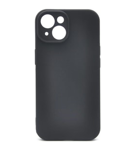 iPhone 14 Uyumlu Düz Renk Esnek Yumuşak Silikon Kılıf  Rubber Siyah