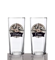 Kişiye Özel 2'li Pusula Rakı Bardağı