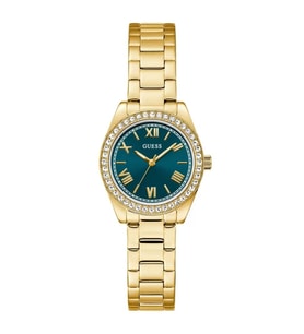 GUESS GUGW0841L9 ALTIN KAPLAMA YEŞİL KADRAN TAŞLI KADIN KOL SAATİ