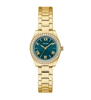 GUESS GUGW0841L9 ALTIN KAPLAMA YEŞİL KADRAN TAŞLI KADIN KOL SAATİ