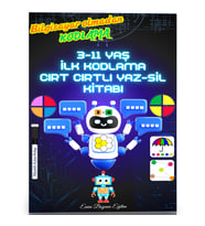 3-11 Yaş İLK Kodlama Cırt Cırtlı YAZ-SİL Kitabı (Bilgisayar Olmadan)