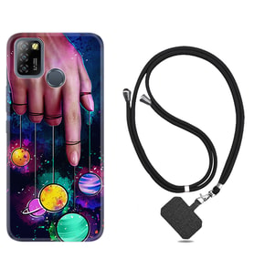 INFINIX Smart 4 5 6 Zero 8 S5 Pro Kılıf Boyun Askılı Silikon Finger planet 1740