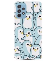 Kılıfland Samsung Galaxy A52 Kılıf Silikon Resimli Kapak Penguin Pattern Stok 966