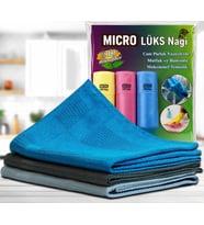 Mikrofiber Sihirli Temizlik Bezi,%100 Mikrofiber, Karışık Renk, 40x60 cm, Süper Emici, Hızlı Kuruma, Tüy Bırakmayan, 3 Adet