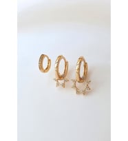 8 KÖŞE YILDIZ 3LÜ SET KÜPE (Altın)