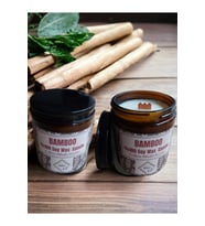 Bihal Bambu Kokulu Doğal Soya Wax Ahşap Fitil Mum (250ML - 510 Gr)