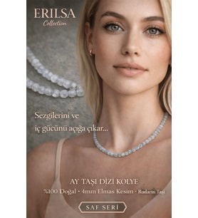 Sertifikalı Ay Taşı Dizi Kolye - 4mm Elmas Kesim Minimal Seri Doğal Taş Kolye Kadın (Çok Renkli)