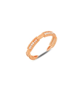 Gümüş rose zirkon taşlı alttan ayarlamalı yüzük SGTL12286ROSE