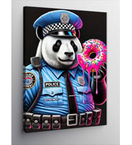 Kanvas Tablo Panda Polis ve Donut