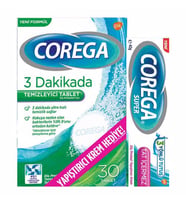 Corega Tat İçermez Yapıştırıcı Krem 40 gr + Corega Temizleyici Tablet 30'lu Hediye