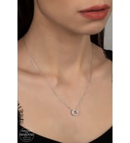 SWAROVSKİ CRYSTAL AY YILDIZ  925 AYAR GÜMÜŞ KOLYE
