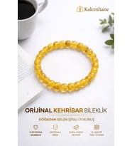 Orjinal Kehribar Bileklik ve Kutusu (Sarı)