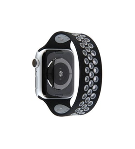 Apple Watch 38mm Ayarlı Delikli Silikon Kordon - Siyah-gri