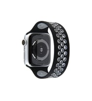 Apple Watch 38mm Ayarlı Delikli Silikon Kordon - Siyah-gri