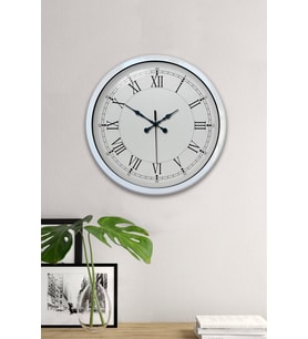 40 cm Beyaz Metal Retro Duvar Saati (Standart)