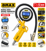 DİJİTAL HAVA ÖLÇME - LASTİK ŞİŞİRME TABANCASI 12 BAR BASINÇLI - 1/4 REKOR DMX-4798 (5690)