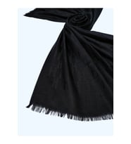 Işıl İpek - H Desen Kaşmir İpek Şal 75x190 cm (Siyah)