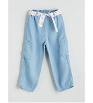 LCW Kids Mavi Beli Lastikli Kız Çocuk Balon Jean Pantolon