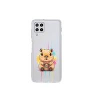 Samsung Galaxy M32 ile Uyumlu Splash Kapibara Tasarımlı Şeffaf Silikon Kılıf