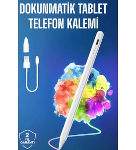 Tablet Kalemi iOS Android Windows Uyumlu Yedek Uçlu Universal Çizim Kalemi