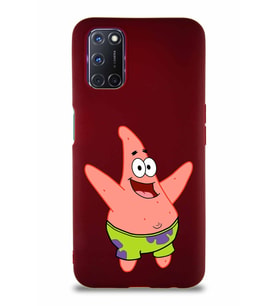 Oppo A72 Soft Premier Kapak Patrick Yıldız Tasarımlı Silikon Kılıf - Mürdüm (Şeffaf)