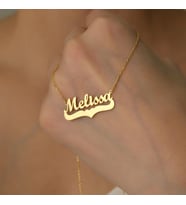 Kişiye Özel 925 Ayar Gümüş Tasarım İsim Kolye (Gold)