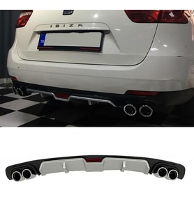 Seat İbiza STW Gri Difüzör 4 Krom Egzoz Görünümlü Difizör Arka Ek Body Kit
