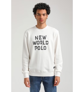 Bisiklet Yaka Ekru Slim Fit Sweatshirt 23FWM60161