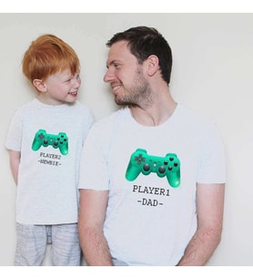 Baba Oğul Kız Giyim Player Tshirt (TEKLİ ÜRÜNDÜR KOMBİN YAPMAK İÇİN 2 ADET SEPETE EKLEYİNİZ)