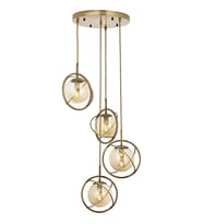 AVONNI AV-60291-4ET Eskitme Kaplama Modern Avize E14 Metal Cam 35cm