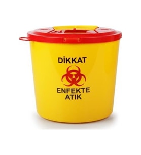 Sarı Tıbbi Atık Çöp Kovası 1,3 Lt – Hijyenik ve Kullanışlı Sağlık Malzemesi