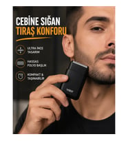 Mey İthalat® Kompakt Şarjlı Tıraş Makinesi Çift Yönlü Bıçaklı 45 Dakika Kullanım Süreli