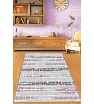 Pembe Spor Kaymaz Tabanlı Makinede Yıkanabilir Halı FL07 - 100 x 160 cm