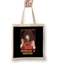 Just A Girl Who Loves Anime And Ramen Bez Çanta Uzun Saplı