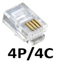RJ11 4 Pin Telefon Jak Konnektör 4P4C 100 Adet