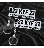 Keyf'ince Shopping Kişiye Özel Çift Yönlü Gümüş Aynalı Pleksi Plaka Anahtarlık Premium Tasarımlı Hediye Model-1