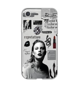Iphone XR Uyumlu Taylor Swift Desenli Şeffaf Telefon Kılıfı