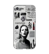 Iphone XR Uyumlu Taylor Swift Desenli Şeffaf Telefon Kılıfı