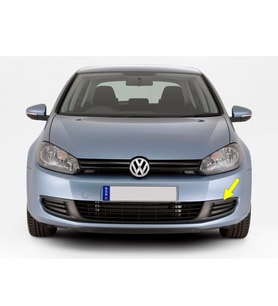 VW Golf 6 2009-2012 Ön Tampon Sol Sis Farı Izgarası Sissiz 5K0853665A