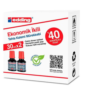 Edding Tahta Kalemi Mürekkebi BT02 2'li Kırmızı