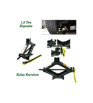 Oto Kriko Araç Kriko Cırcırlı Kriko 1.5 Ton Makas Tip Cırcırlı (Siyah)