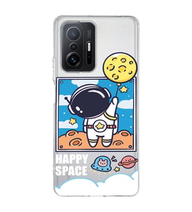 Redmi Mi 11T/Mi 11T Pro Uyumlu Astronot Desenli Şeffaf Telefon Kılıfı