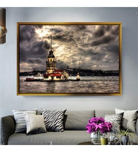 Altın Çerçeveli dekoratif tablo a1954 (Gold)